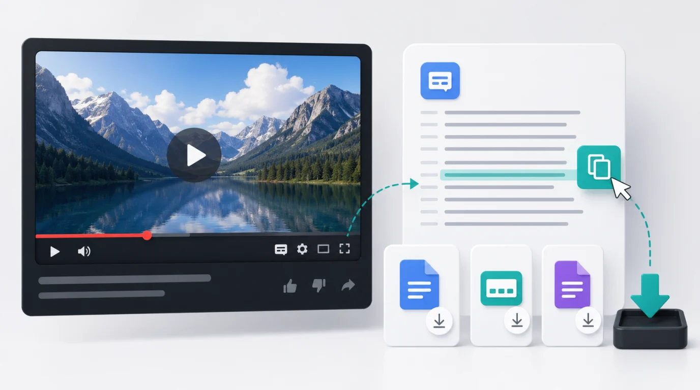 How do you download the transcript on YouTube?