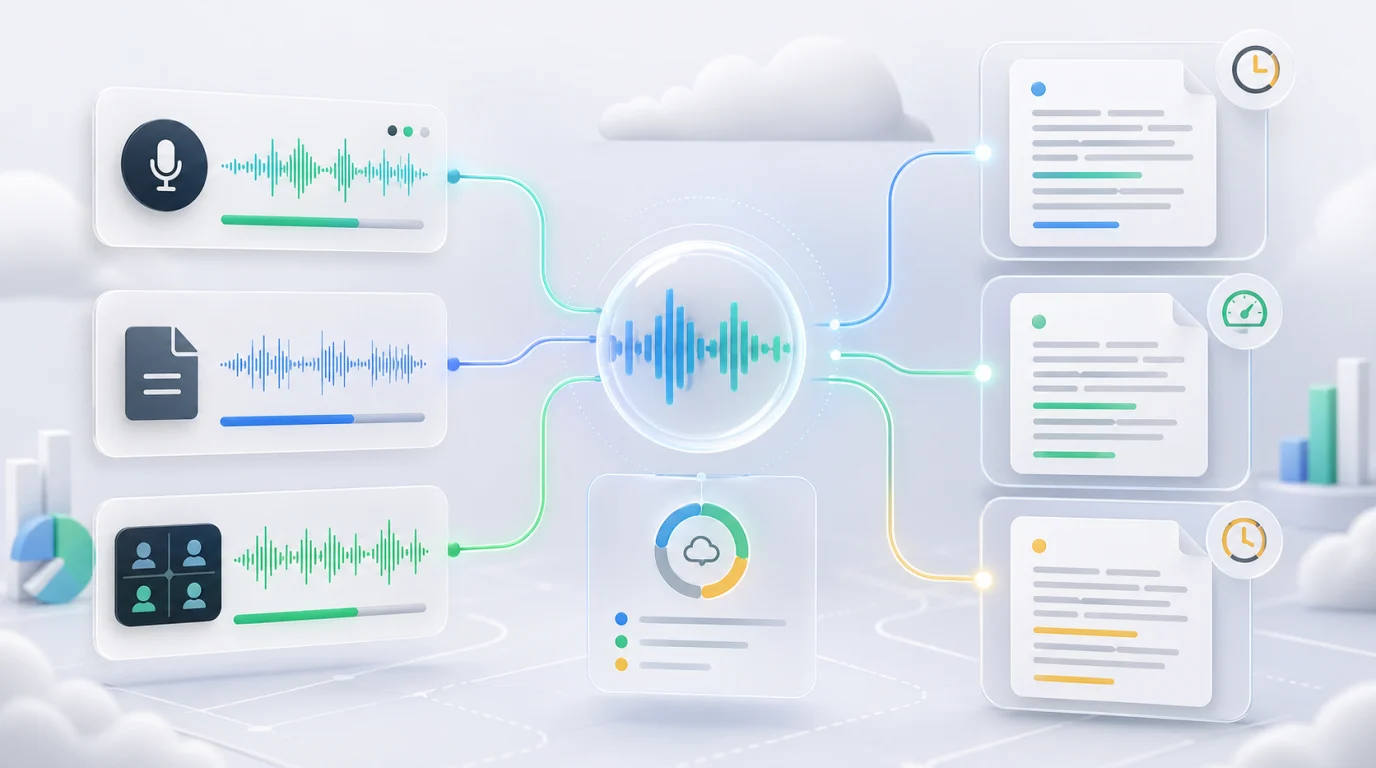 How long does it take for Google to transcribe audio to text?