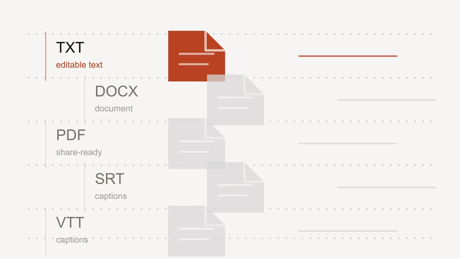 Export an audio transcript as a PDF file
