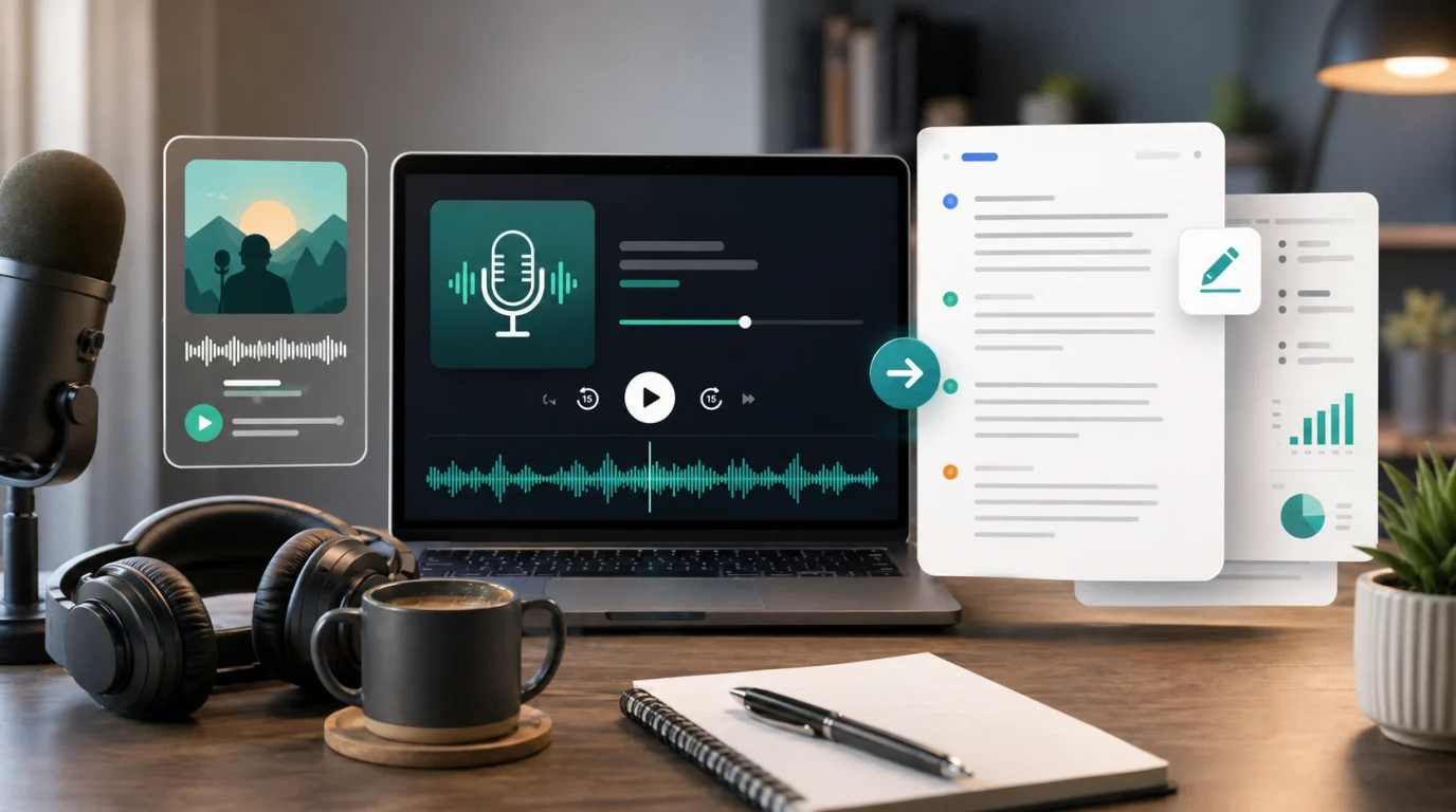 How do I transcribe a Spotify podcast to text?