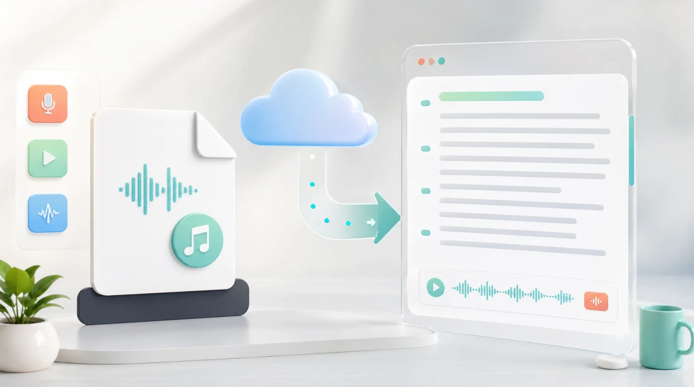 How can I upload an audio file and have it transcribed to text?