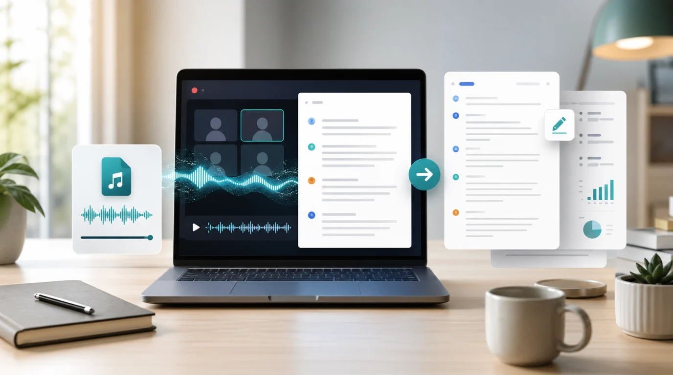 How can I take a Zoom audio file and get it transcribed to text?